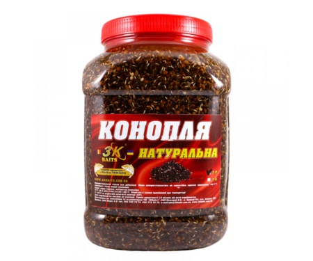 Прикормка 3KBaits Конопля (натуральнaя)  3л