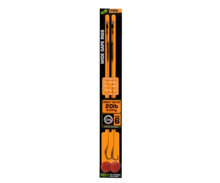 Готовый поводок с крючком Fox Edges Wide Gape Camotex Semi Stiff №6 20lb