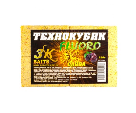 Технокубик 3KBaits Fluoro слива 290г