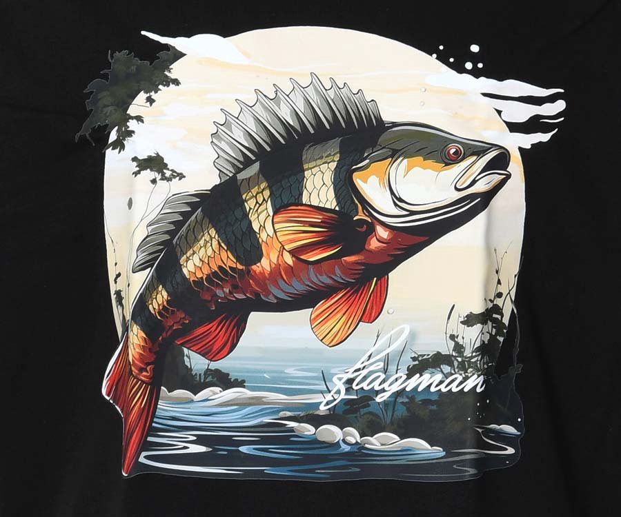 Футболка Flagman Оверсайз 250г/м Black Окунь Большой XL #5