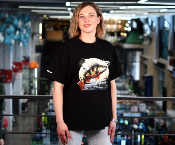 Футболка Flagman Оверсайз 250г/м Black Окунь Большой XL #4