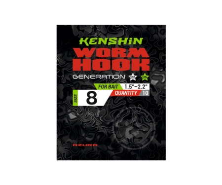 Крючки Azura Kenshin II Worm Hook Special Bent PTFE #08