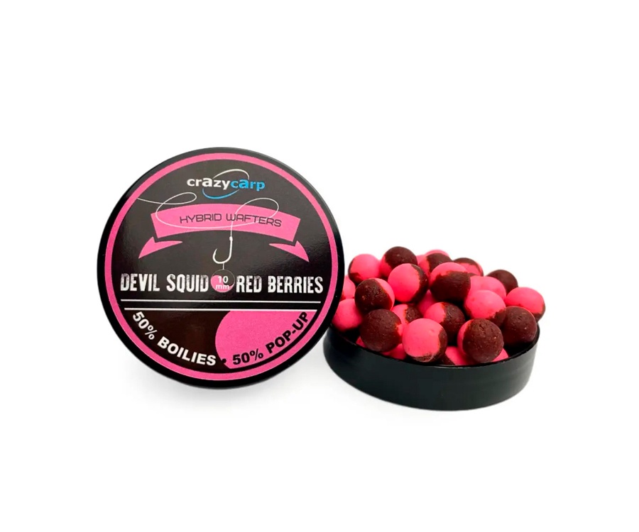 Бойлы Crazy Carp Hybrid Wafters Devil Squid & Red Berry 10мм