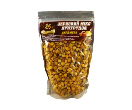 Прикормка 3KBaits Зерновой Микс Кукуруза карамель 0.5кг