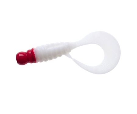 Твистер Angry Baits Twister 2,2" 64 White Red Head UV