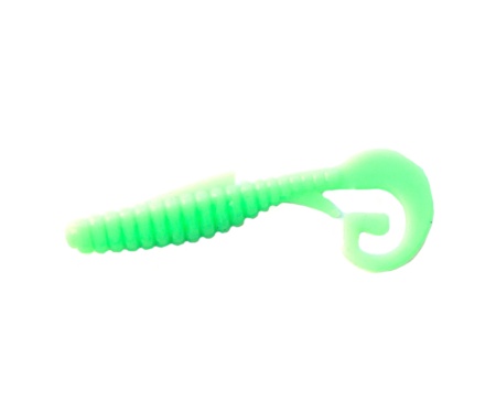 Твистер Angry Baits Fishy Worm 2" Green Milk