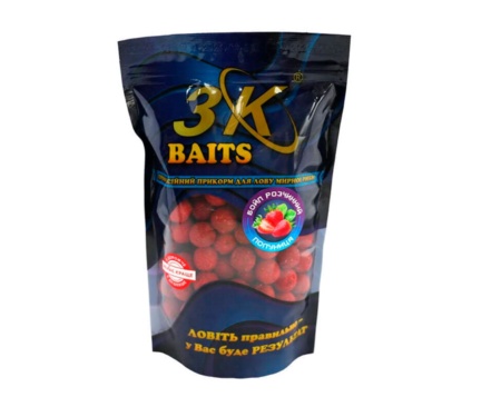 Бойли розчинні 3KBaits 24мм полуниця