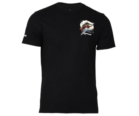 Футболка Flagman Классическая 160г/м Black Окунь Маленький XL