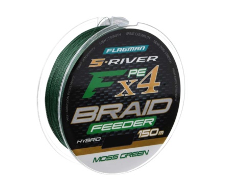 Шнур Flagman S-River PE Braid Hybrid F4 Feeder 150м Moss Green 0.10мм