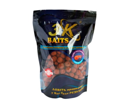 Бойл розчинний 3KBaits 16мм 800г креветка