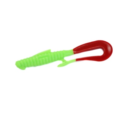 Силікон Angry Baits Mad Worm 3,5" 67 Acid Green Red Tail UV