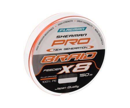 Шнур Flagman Sherman Pro NG Braid X8 Fluo Orange 150м 0.18мм