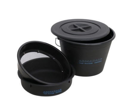Відро з кришкою для прикормки + таз + сито Flagman Armadale Bucket Set With Plastic Riddle 25л