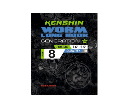 Крючки Azura Kenshin Worm Hook Long PTFE #08