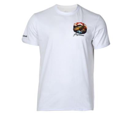 Футболка Flagman Классическая 160г/м White Карп Маленький L