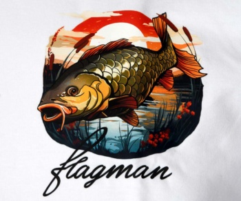 Футболка Flagman Классическая 160г/м White Карп Маленький L #5