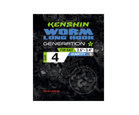 Крючки Azura Kenshin Worm Hook Long PTFE #04