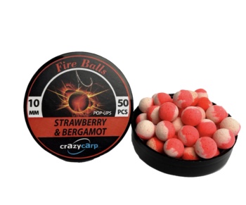 Бойлы Crazy Carp Fireballs Pop-Ups Strawberry/Bergamot 10мм #1