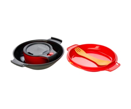 Набор посуды Humangear GoKit Deluxe 7-tool Mess Kit Charcoal/Red