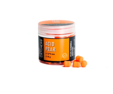 Бойлы Carp Catchers Fluo Dumbell Wafters Acid Pear 12x9мм