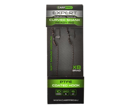 Готовий повідець Carp Pro 15см Sinking Braid 20 lb x8 PTFE Curved Shank №10