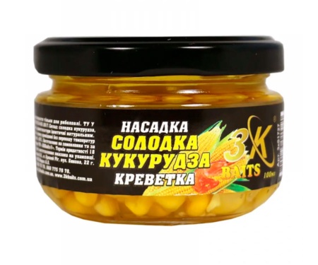 Насадка 3KBaits Солодка кукурудза  100мл креветка