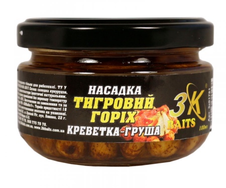 Насадка 3KBaits Premium Тигровий горіх 100мл креветка-груша