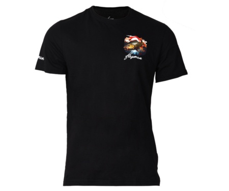Футболка Flagman Классическая 160г/м Black Карп Маленький XL