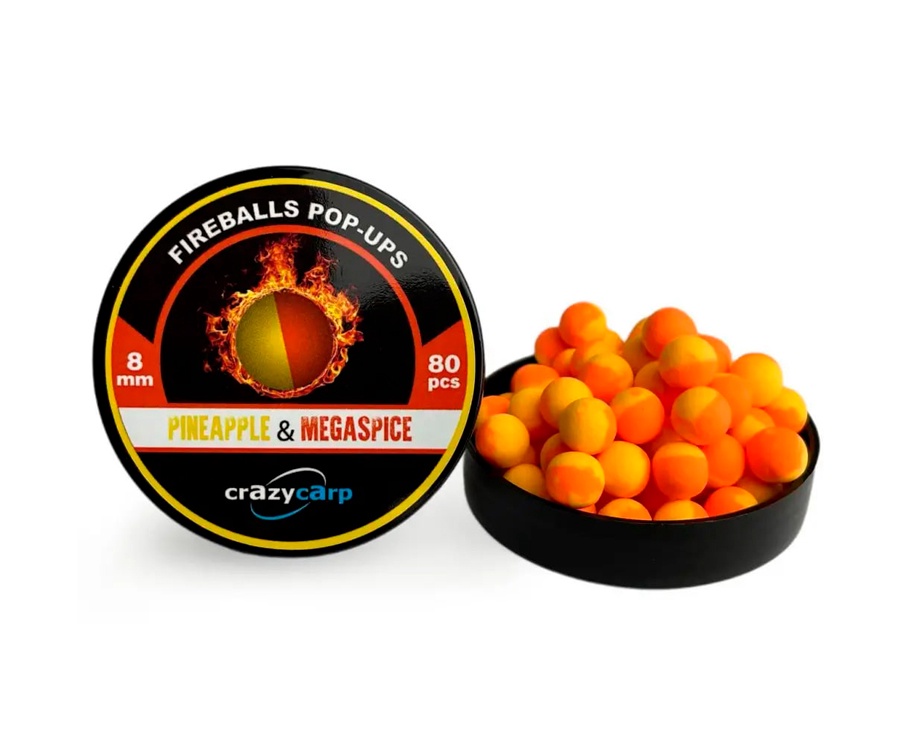 Бойлы Crazy Carp Fireballs Pop-Ups Pineapple & Megaspice 8мм