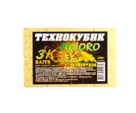 Технокубик 3KBaits Fluoro солодка кукурудза 290г