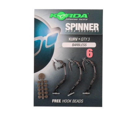 Готове оснащення Korda Spinner Hook Sections Kurv Barbless №6