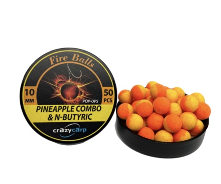 Бойли Crazy Carp Fireballs Pop-Ups Pineapple Combo/N-Butyric 10мм