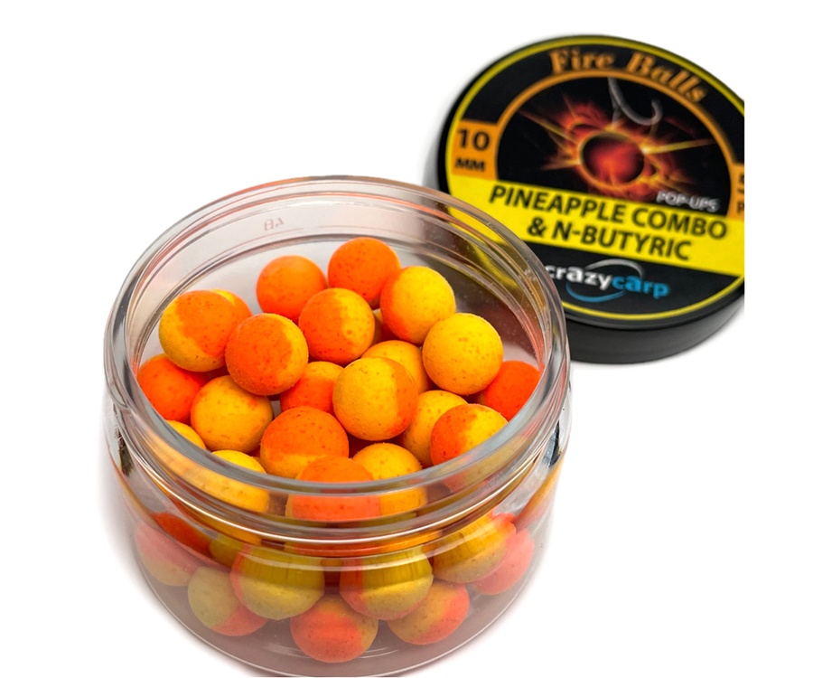 Бойлы Crazy Carp Fireballs Pop-Ups Pineapple Combo/N-Butyric 10мм #2
