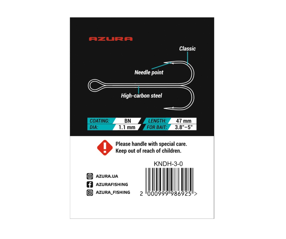 Двойник Azura Kinetik Double Hook BN #3/0 #3