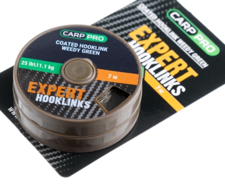 Поводковый материал в оплётке Carp Pro 25 lb 7 м зелёный