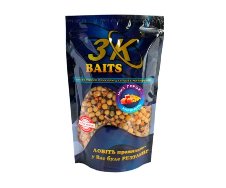 Прикормка 3KBaits Зерновой Микс Горох карамель 0.5кг