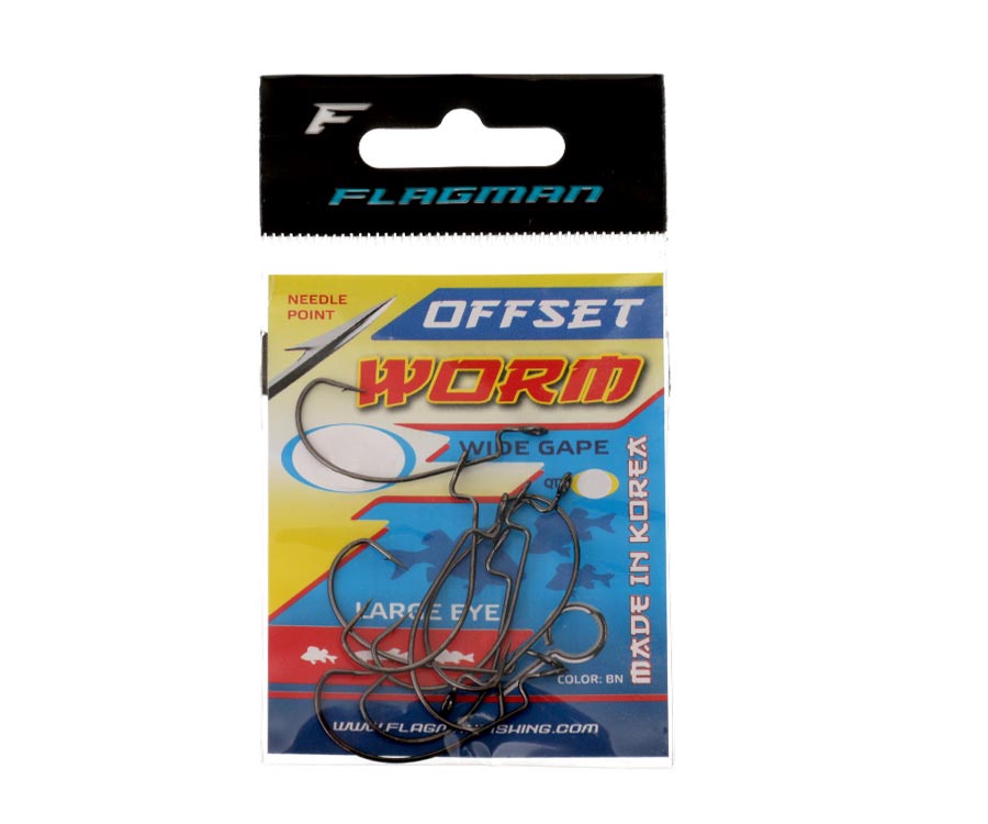 Крючки Flagman Wide Gape Worm Big Eye №3/0 #2