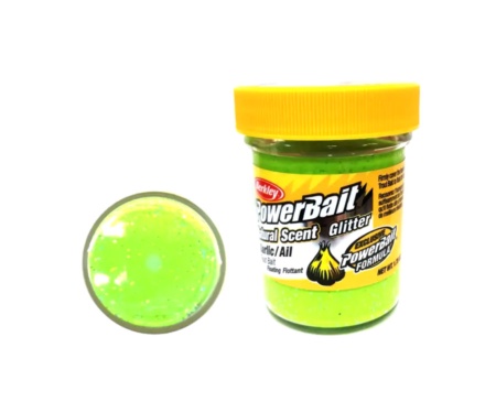 Паста форелевая Berkley Natural Glitter Trout Bait Garlic Chartreuse