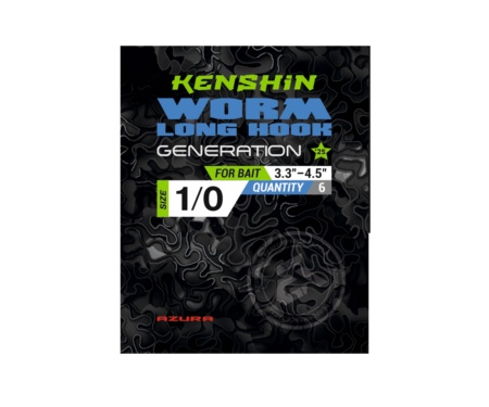 Крючки Azura Kenshin Worm Hook Long PTFE #1/0