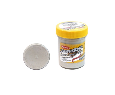Паста форелевая Berkley мотыль PowerBait Natural Glitter Trout Bait Bloodworm White