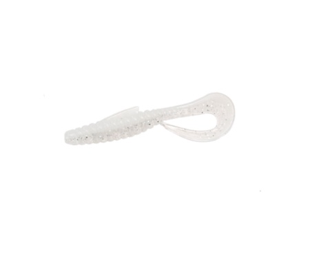 Твистер Angry Baits Mad Reaper 2,6" White Silver Glitter UV