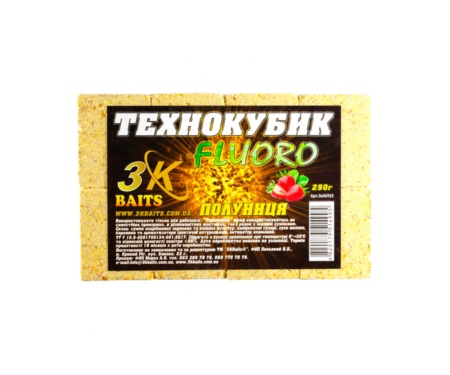 Технокубик 3KBaits Fluoro полуниця 290г