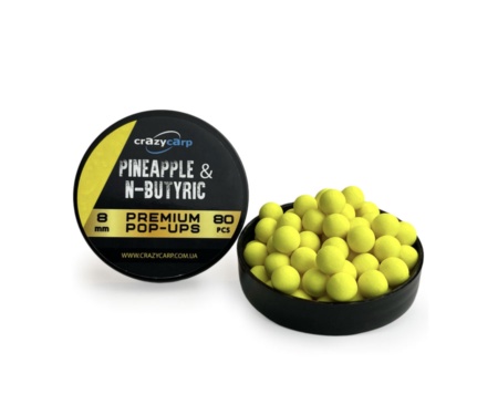 Бойли Crazy Carp Premium Pop-Ups Pineapple & N-Butyric 6мм