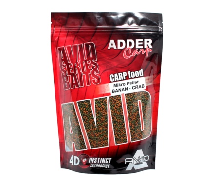 Пеллетс Adder Carp Avid Mikro Pellet 2мм 300г Banan-Crab