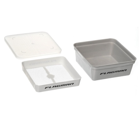 Коробка для наживки+сито+кришка 13,5х13,5х5,5см Grey Box+Cover+Riddle