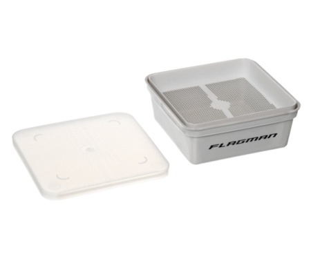 Коробка для наживки+сито+кришка 13,5х13,5х5,5см Grey Box+Cover+Riddle