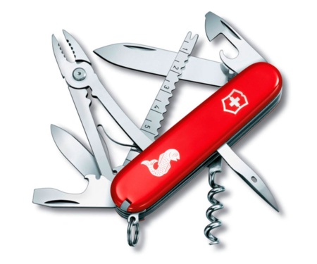 Мультитул Swiss Army Angler красный