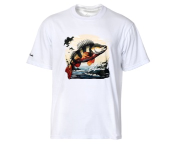 Футболка Flagman Оверсайз 250г/м White Окунь Большой M #1