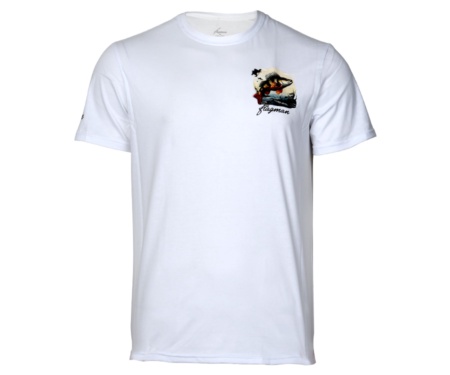 Футболка Flagman Классическая 160г/м White Окунь Маленький XXXL