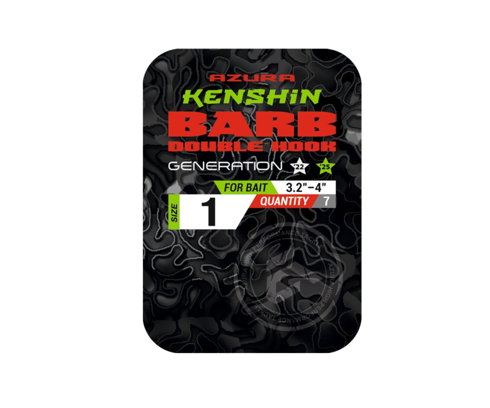 Двойники Azura Kenshin Barb Double Hook Special Bent PTFE #01 #2